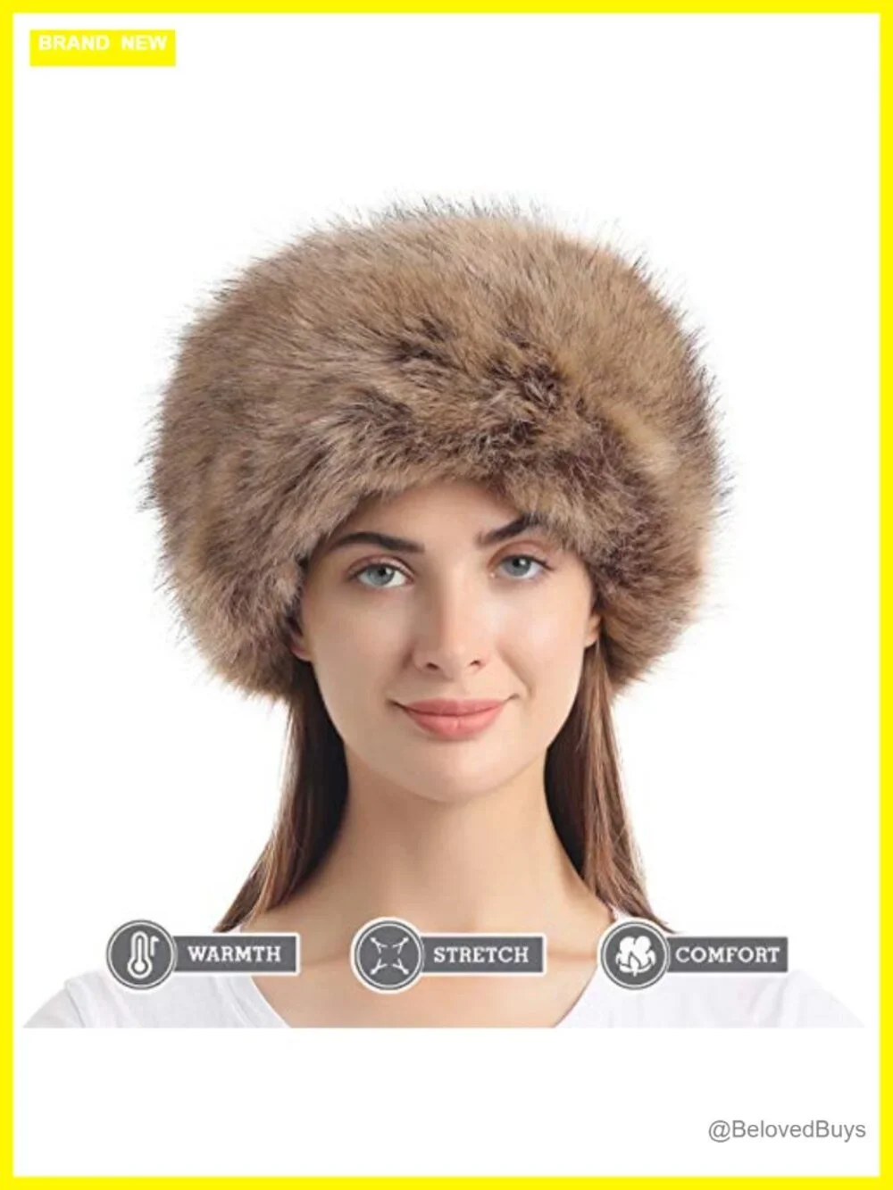 Faux Fur Winter Hat Stretch Cossack Russian Style Warm Cap One Size